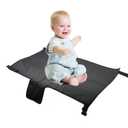 Airplane Seat Extender for Kids, Airplane Foot Hammock, Portable Toddler Airplane Travel Essentials, Leg Rest for Children Baby Travel (Black)