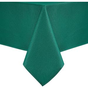 Hiasan 54 X 120 Inch Rectangle Textured Tablecloth - Waterproof Spillproof Antiwrinkle Jacquard Table Cloth for Kitchen and Dining Dinner, Outdoor Picnic, Holiday and Parties, Emerald Green