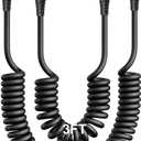 KIYODA 3FT & 6FT USB C to USB C Cable 2Pack - Coiled Type C Fast Charging Cable for Car, Compatible with iPhone 16/15/Plus/Pro/Pro Max/MacBook Pro 2020/Samsung Galaxy S23