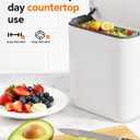 Wall Mounted Kitchen Compost Bin with Lid, Hanging Trash Can for Cabinet Door, White Plastic Food Scrap Bin for Kitchen Counter and Under Sink, 3.3 Gal