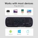 iPazzPort Dual Mode Mini Wireless Keyboard with Touchpad, Bluetooth & 2.4GHz Dual Mode Handheld Remote Controller, Portable Keyboard for Smart TV, Android TV Box, PC, HTPC, Projector