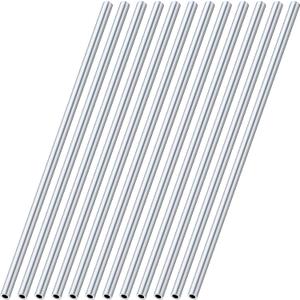 Blulu 12 Pcs Round Aluminum Tube 36 Inches Long Seamless Aluminum Tubing Metal Straight Pipe Industrial Metal Tubing for Home DIY Craft Model (0.24 Inch Od)