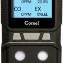 4 Gas Monitor, Portable CO, H2S, O2,EX Gas Detector Meter - Ready to Use (Black)