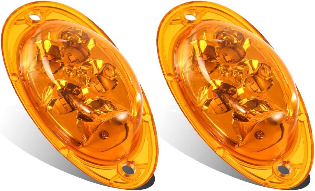 Partsam For Freightliner Cascadia Amber LED Side Marker Turn Signal Lights 5-2835-SMD Sealed Replacement for Freightliner Led Side of Cab Turn Marker/Parking Lights Clearance Lamps (Pack of 2)