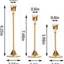 NLBTW French Gold Candlestick Holders Taper Candle Holders, Set of 3 Vintage Candle Sticks Holder Decor Used as Fireplace Mantel or Table Centerpieces for Wedding, Dinning, Party