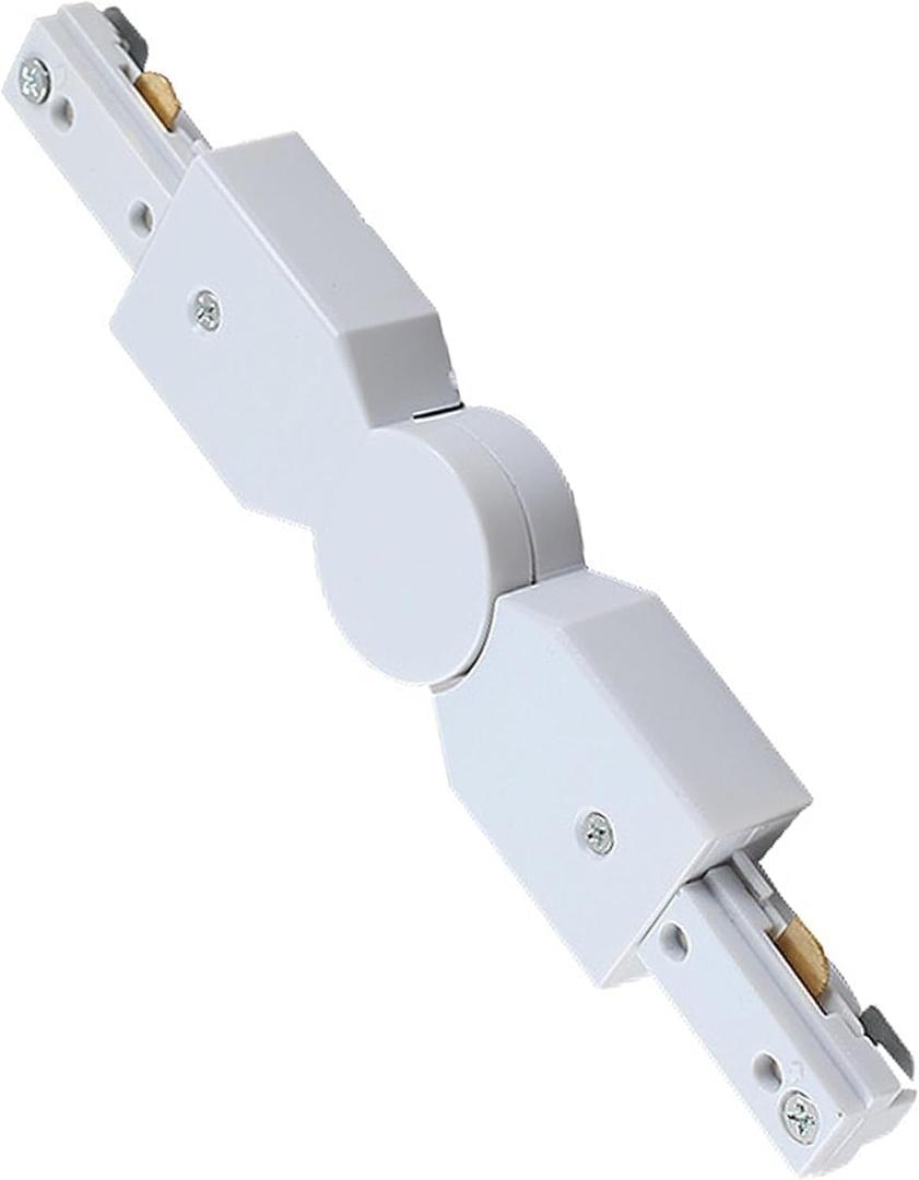 White Track Connector for H Track System, H Type Track Lighting Accessories,H Track Adjustable Connector for 3-Wire-1 Track Rail