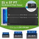 MR. COVER 21FT37FT Rectangle Pool Cover, Solar Covers for Above Ground Pools, Summer Pool Cover Protector with Cover Accessories, Round Hot Tub Cover Ideal for Waterproof and Dustproof (Black)