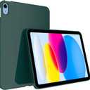 Callyue Slim Case for iPad 10th Generation 10.9 inch 2022, Ultra Thin Lightweight Matte Soft Flexible Frosted TPU Skin Bumper Back Cover Shell,Dark Night Green