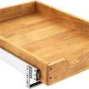 DINDON 1 Tier Pull Out Cabinet Organizer (17"W x 21"D) Single Tier Heavy Duty Slide Out Wood Drawer Under Cabinet Shelf Organization Storage