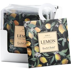 12 Pack Large Lemon Scented Sachets  Hanging Closet & Drawer Deodorizer & Air Freshener, Long-Lasting Aroma