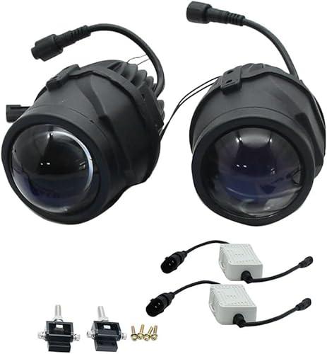 KACEPAR 2 Inch Round Hi Low Beam Front Bumper Fog Light Assembly, Dual LED Driving Light Kits, Universal Fit for Cars Trucks Motorcycles - White Light