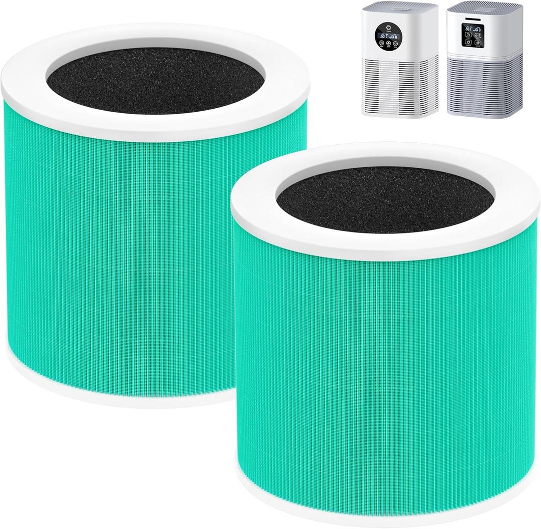 2 Pack A1 Replacement Filter Compatible with VEWIOR Air Purifier A1, HQSC-50, HQKJ-80, AMEIFU AP01W, KOIOS HQKJ-50, Tailulu PUR0003/HQZZ-60, 3-in-1 H13 True HEPA Air Cleaner Filter for Home