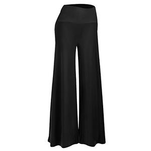 Arolina Women's Stretchy Wide Leg Palazzo Lounge Pants Casual Comfy High Waist Palazzo Pants Black, Size S