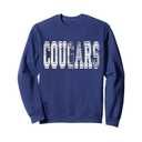 Cougars Mascot Distressed Vintage School Sports Name Fans Sweatshirt L