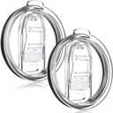 Meanplan 2 Pcs 20 oz Clear Skinny Tumbler Replacement Lids Plastic Splash Resistant Lids Covers Cup Covers Spill Proof Tumbler Lid for 2.87 Inch Mouth Tumblers Cooler Cup
