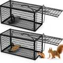 2 Pack Rat Trap Humane - 12.6''*5.5''*4.7'' Mouse Trap Indoor for Home, Rodent Chipmunk Traps for Small Live Animal Catch and Release