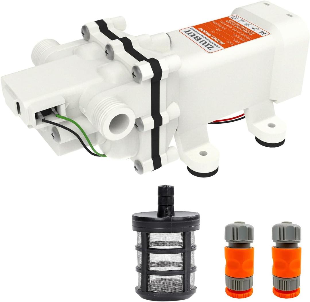 Water Pressure Booster Pump 100w 12v,3GPM 65PSI Self Priming Water Pump with Pressure Switch and Pipe Filter 1/2 Inch,Suitable for Agriculture and Garden RV Yachts Ships Car Wash Industries