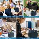 Lunch Bag, 12L Insulated Lunch Bag with Adjustable Shoulder Strap, Lunch Box with Upgraded Leakproof Lining for W/Men, Collapsible Large Cooler Bag for Work Picnic Camping- Upgraded Blue