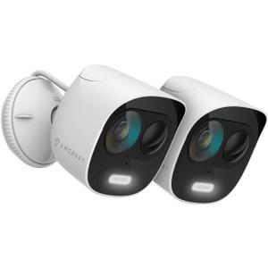 Amcrest 2-Pack ProHD 2-Megapixel Wireless Outdoor Security Camera, Deterrent Outdoor IP WiFi Camera - Full HD 1080P @30fps, IP65 Weatherproof, 33ft Nightvision, Two-Way Audio, 2PACK-ADC2W (White)