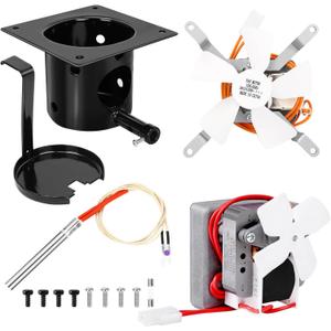 Upgraded 2.0 RPM Auger Motor, Fire Burn Pot and Hot Rod Ignitor, Grill Induction Fan for Traeger and Pit Boss Pellet Grill, Fire Pot Replacement for Traeger Parts Replacement, with Ash Remover, Screws