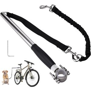 Pietenjoy Hands Free Dog Bike Leash - Heavy Duty Bicycle Attachment with Quick Connect & Buffer Rope, Fit Leash for Medium Large Dogs - Cycling, Jogging, Outdoor Exercise (Black)