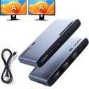 llano HDMI 2.1 Splitter 1 in 2 Out, 8K@60Hz 4K@120Hz/240Hz, SST & Mirror Mode Only (No Extend), HDCP 2.3, HDR10, Dolby Vision, for PS5, Xbox, Apple TV, Laptop, Aluminum Case