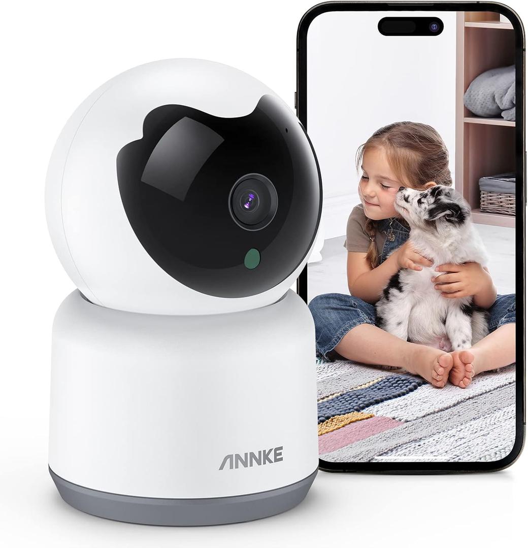 ANNKE Crater 2-2K WiFi Pan Tilt Home Baby/ Pet Monitor, Upgraded 3MP Indoor Security Camera, 360-degree with Two-Way Audio, Human Motion Detection, Cloud & SD Card Storage, 2.4Ghz WiFi Only