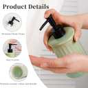 ANTIS'S HOME Soap Dispenser Liquid 11.84OZ | Ceramic Refillable Hand Dish Soap Dispenser for Kitchen Bathroom Light Green