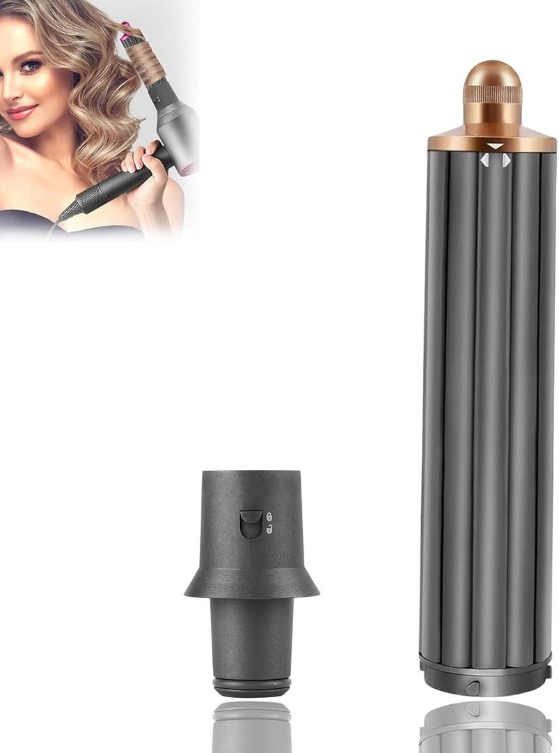2In1 Long Hair Curling Barrels 1.6 Inch/40mm and Adapter for Airwrap Styler Into A Hair Dryer Combination