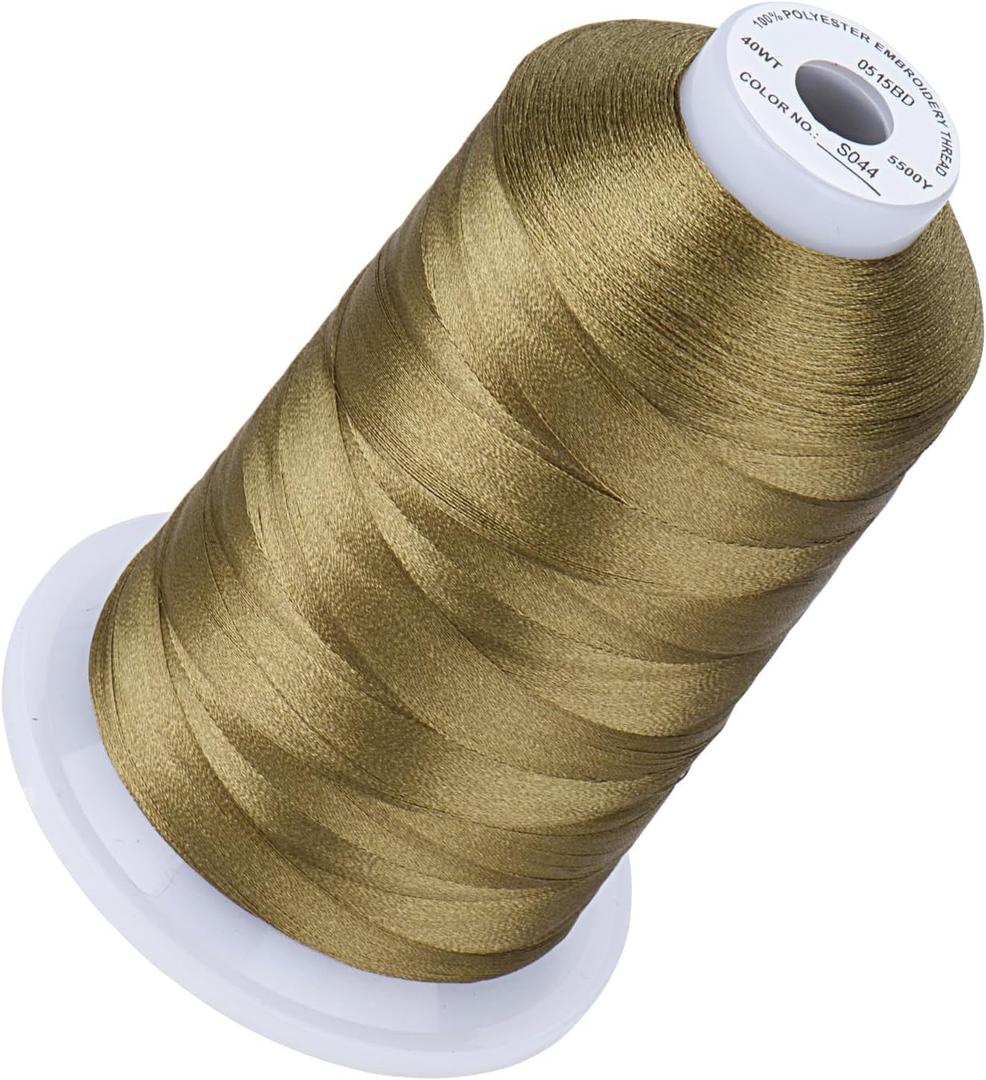 Simthread 5500Yds Embroidery Thread, 5000M High-Yardage 40WT 100% Polyester Thread  170+ Vivid Colors, High-Speed Rated  Compatible with Brother, Singer, Janome & More - Dark Ivy S044