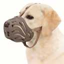 Dog Muzzle for Large Dogs, Silicone Basket Dog Muzzle for Large and Medium Dogs Breed Can Prevent Eating Chewing and Barking for Grooming Trimming Training (Coffee, L-6)
