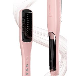 Hair Straightener Brush, Straightening Comb with Steam, 3 Temp Settings & 20s Fast Heating, 120 Voltage&30-Minute Auto Shut-Off, Steam Design for Hair Treatment, Frizz-Free Hair Hair Straightener Brush, Straightening Comb with Steam, 3 Temp Settings & 20s Fast Heating, 120 Voltage&30-Minute Auto Shut-Off, Steam Design for Hair Treatment, Frizz-Free Hair