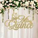 Yuntau Mis Quince Sign Quinceanera Decorations 15th Birthday Quinceanera Party Backdrop Wooden Banner Wall Decor Golden Mis Quince 15th Birthday Gift Wall Bedroom Photo Booth Decor Gift