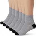 Ankle Length Anti-Slip Casual Socks for Men & Women- Stylish Comfort Fit Moisture Control- Perfect for Everyday Wear (Large, Grey (6 Pairs))