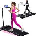 Electric Walking Pad Treadmill with Adjustable Incline and Handle Bar, 3.5HP Small PortableTreadmills for Home Office Small, 4 in 1 Folding Foldable Treadmill with Handles, 0.6-7.6MPH, 350LBS