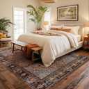 8x10 Boho Machine Washable Low Pile Area Rugs for Living Room Sienna Brown
