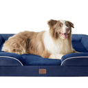 Bedsure L Plus Orthopedic Dog Bed for Large Dogs  Washable Dog Cat Bed Waterproof, L Plus Big Comfort Dogs Couch Sofa with Washable Removable Cover, Pet Bed with Nonskid Bottom, Blue Navy, 38"