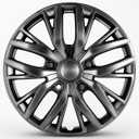 17 Inch Silver Hubcaps with Adjustable Steel Retention Rings, Premium ABS Universal Fit, Set of 4 Wheel Covers (Gunmetal Grey)