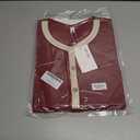 REORIA Women's 2025 Fall Long Sleeve Henley T Shirts Button Ribbed Knit Slim Fit Casual Basic Tops 
 Size M