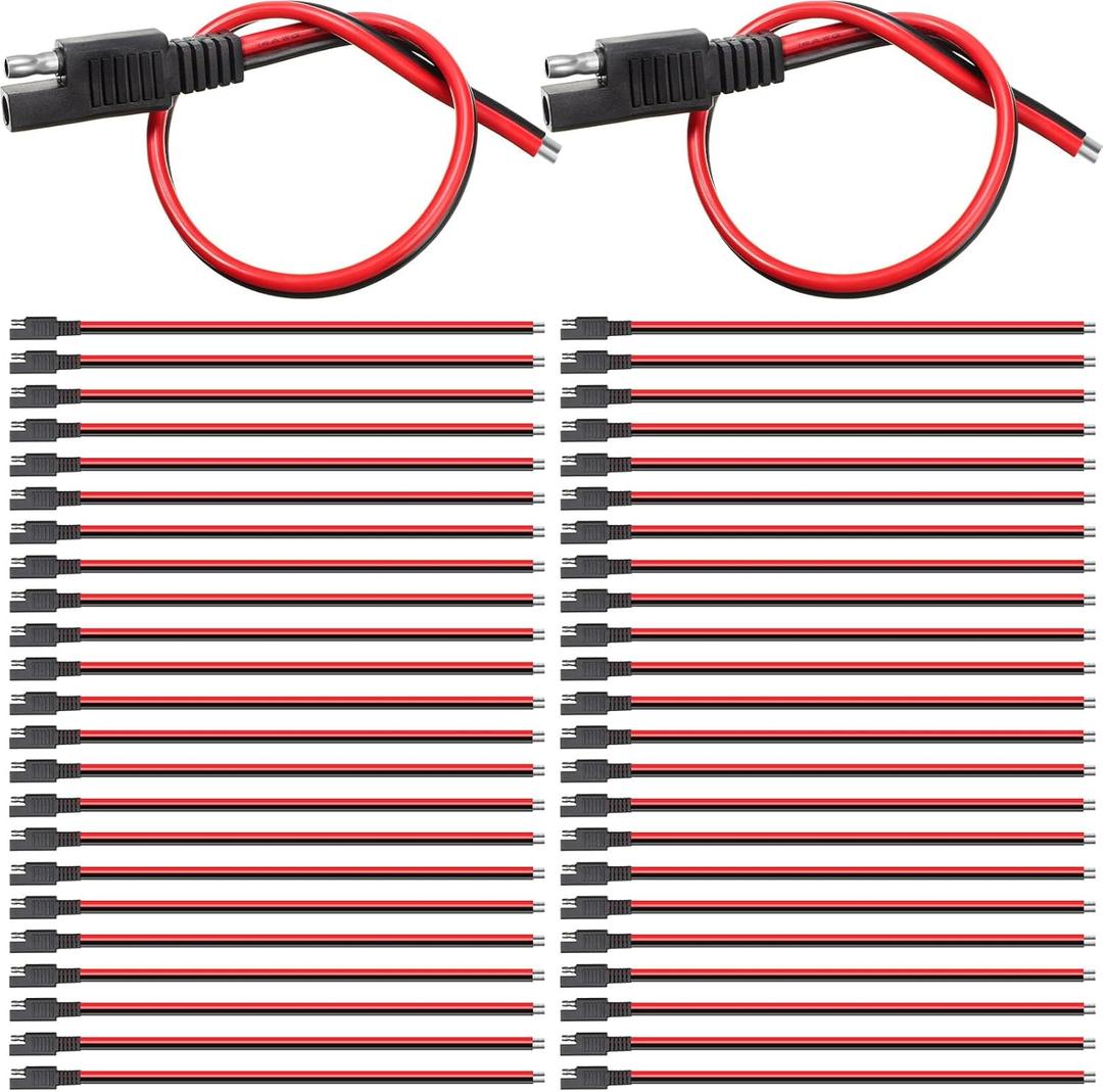 Frienda 8 Pack 14 Awg SAE Connectors Cable 1 Feet SAE Extension Cable Compatible with 2 Pin Single Plug Disconnect, Power Automotive Extension Connectors for Motorcycles, Cars, Solar Panels, Chargers