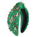 MOLOCH Christmas Headband for Women Christmas Tree Bow Snowflake Knotted Headband Jeweled Crystal Xmas Head Band Xmas Decorations Gifts