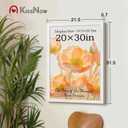 20x30 Poster Frame 2 Pack, Textured White Solid Wood, Wall Gallery Picture Frame