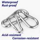 Heavy Duty Galvanized Steel Carabiner Clip Spring Snap Hook Spring Snap Hook Clips (2.36IN-48PCS)