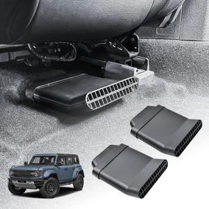 Under Seat Vent Extender Compatible with 2021-2025 Ford Bronco Interior Accessories, Bronco 4-Door Air Outlet Deflectors Redirect Airflow for Rear Seat Passenger(Not for 2 Doors & Sport Models)