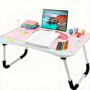 Kawaii Laptop Desk Foldable Kawaii Bed Desk Table Cute Folding Breakfast Tray Portable Lap Standing Desk Notebook Stand Reading Holder for Bed/Couch/Sofa/Floor (Pink)