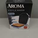 AROMA 3-in-1 Panini Press, Sandwich Grill, and Waffle Maker with Removable Ceramic Coated Plates (Blue)