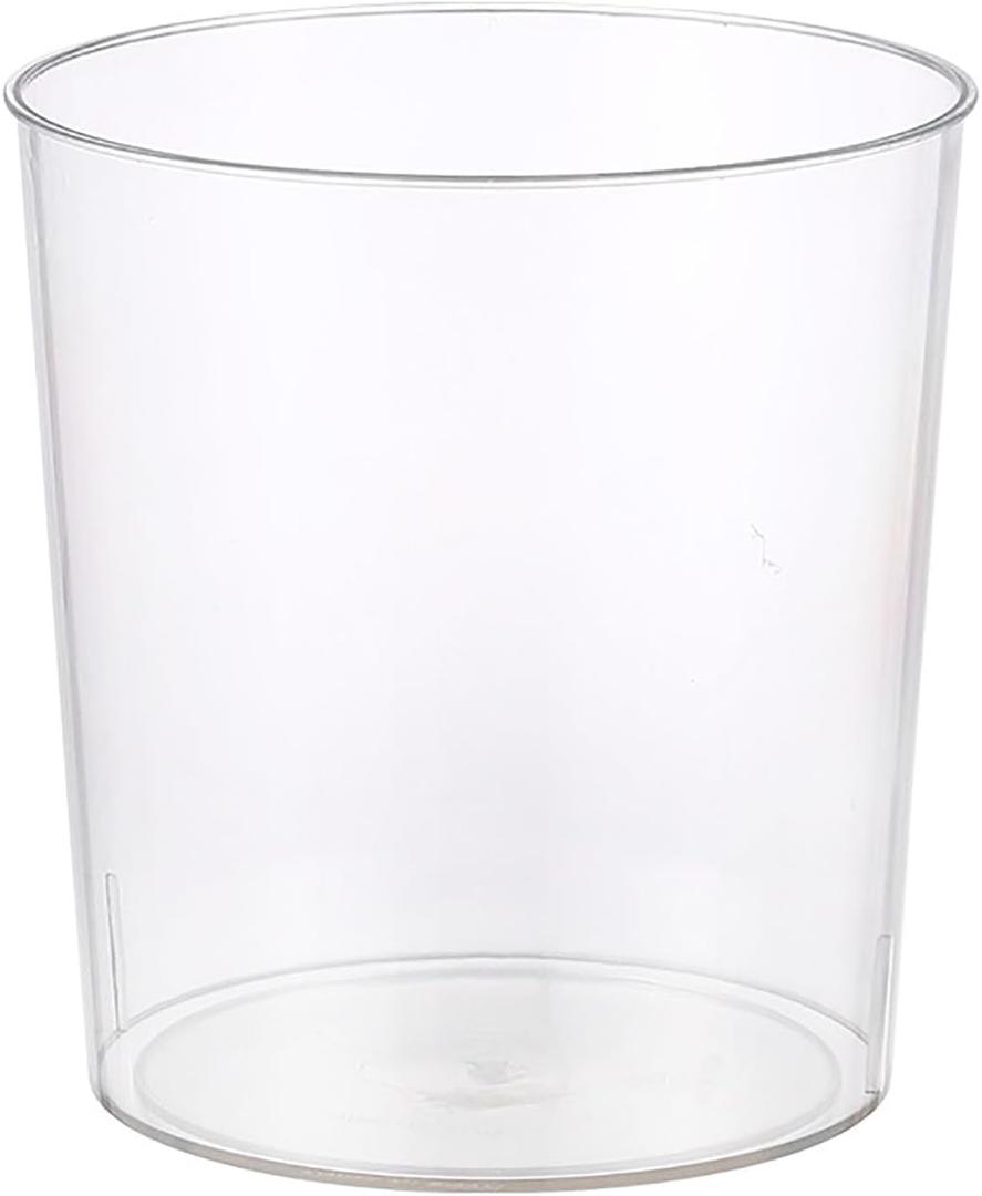 Bathroom Trash Can 8.7 x 7.1 x 9.8 Inch Small Trash Can Plastic Wastebasket Large Capacity Clear Round Garbage Can for Bathroom Bedroom Office Kitchen Dorm Room (L)