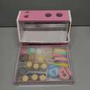 WHOHOLL Wooden Ice Cream Counter Playset for Toddler Girl Toys, Play Store Pretend Toy Food Play Kitchen Accessories with Fake Money & Coin, Christmas Birthday Gifts for 3+ Year Old Kids (Pink)