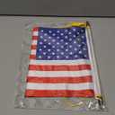 18x12 Inch USA Wall Banner Flag,Wooden Hanging Pole and Double Satin Finish,American Hanging Flag,for House Room,School Classroom, Club and Door