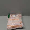 FRAMICS Farmhouse Linen Kitchen Curtains 24 Inch Length Orange Striped Short Curtain for Windows Boho Crochet Small Window Curtains for Kitchen Rod Pocket Tier Curtain for Bathroom, Cafe, 2 Panels